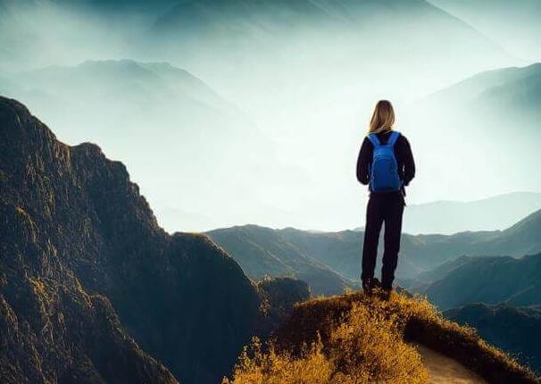hiker, mountains, woman